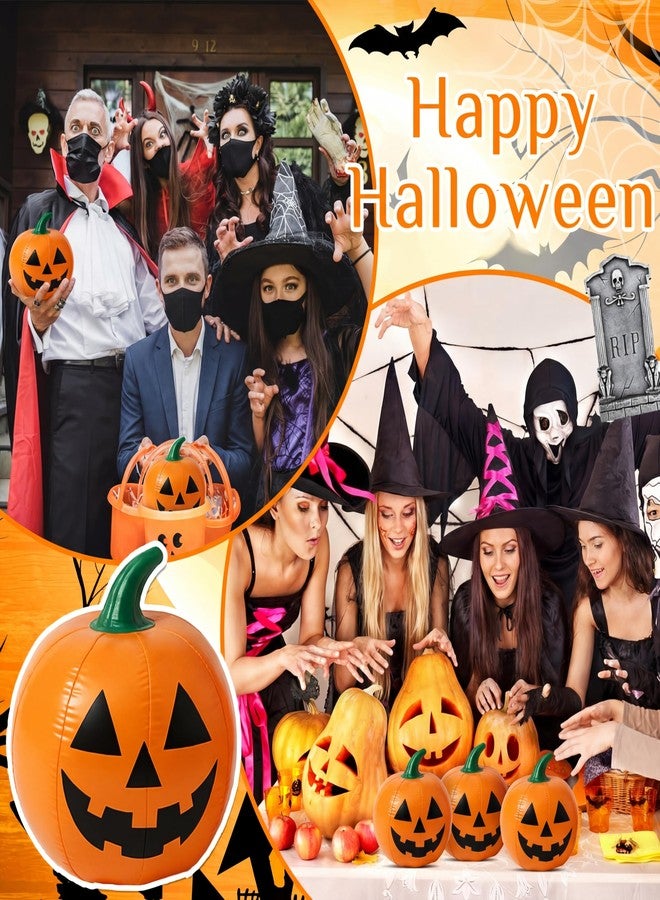 Vertintong 12 Pcs Halloween Pumpkin Beach Balls Inflatable Decorations 14 Inches Plastic Jack O Lantern Party Decoration Inflatable for Halloween Yard, Garden, and Lawn - Image 5
