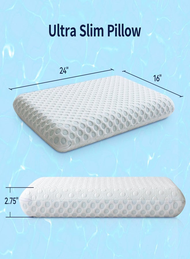 Vipbear Ultra Thin Pillow 2.75" - Slim Pillows for Stomach, Side & Back Sleepers, Gel Infused Memory Foam with Dual-Sided Cooling, CertiPUR-US Certified, Standard Size - Image 5