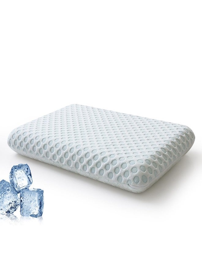 Vipbear Ultra Thin Pillow 2.75" - Slim Pillows for Stomach, Side & Back Sleepers, Gel Infused Memory Foam with Dual-Sided Cooling, CertiPUR-US Certified, Standard Size - Image 1