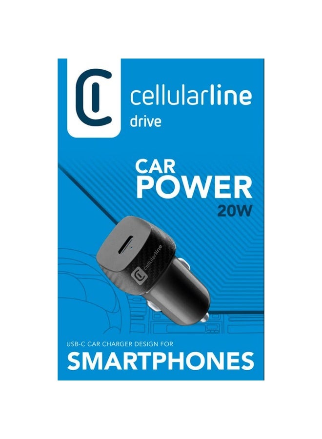 Cellularline Drive Series 20W Car Power Charger – Compact USB-C PD Car Adapter - Image 2