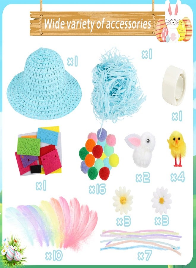 DERAYEE Easter Bonnet Kit Kids, Make Your Own Easter Bonnet Hat Craft for Kids Boys Girls DIY Easter Bonnet Decorations Spring Fun Activities - Image 2