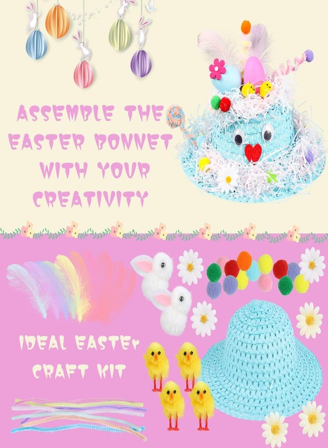 DERAYEE Easter Bonnet Kit Kids, Make Your Own Easter Bonnet Hat Craft for Kids Boys Girls DIY Easter Bonnet Decorations Spring Fun Activities - Image 4