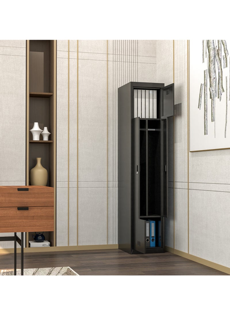 RIGID Steel L-Shape Locker Black 180x38x45.7cm  - Image 1
