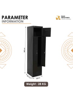 RIGID Steel L-Shape Locker Black 180x38x45.7cm  - Image 2
