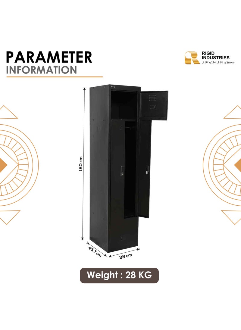 RIGID Steel L-Shape Locker Black 180x38x45.7cm  - Image 2