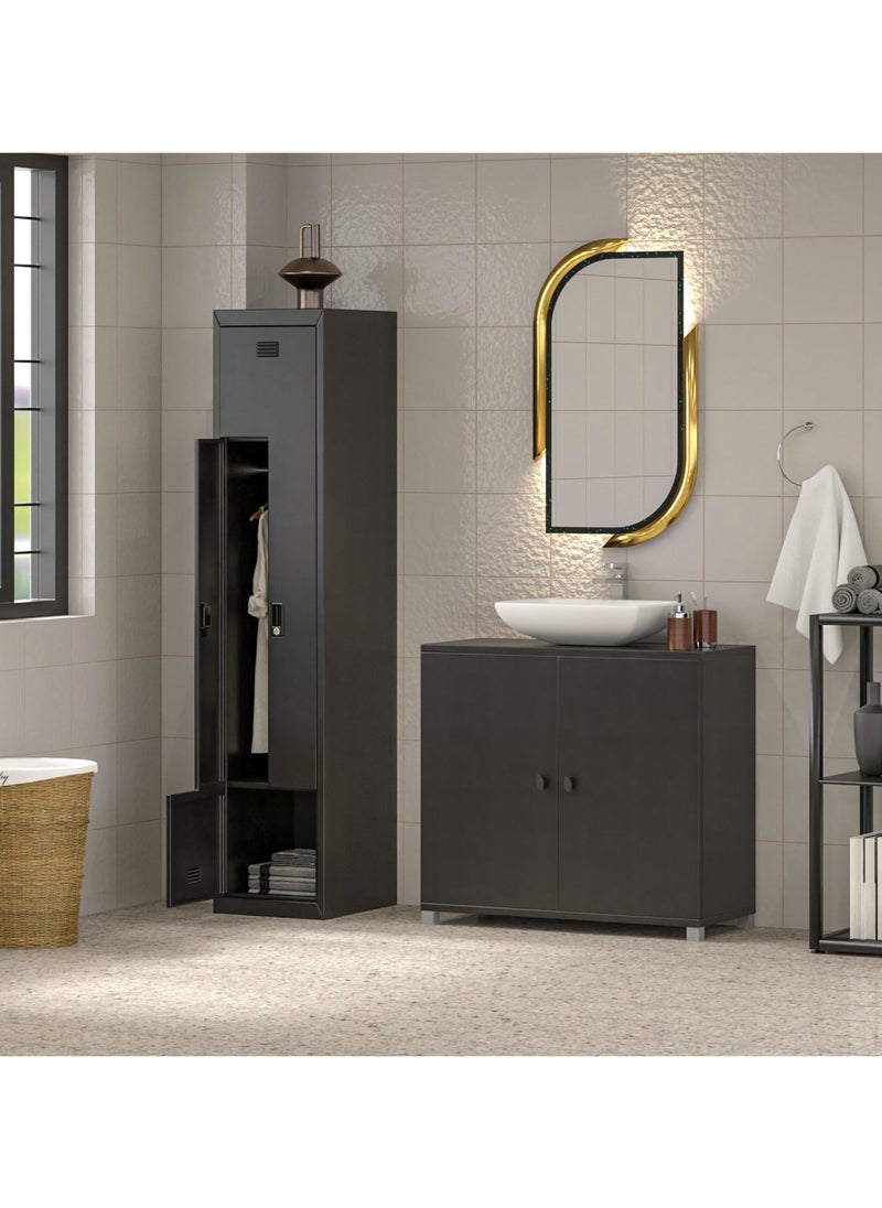 RIGID Steel L-Shape Locker Black 180x38x45.7cm  - Image 5