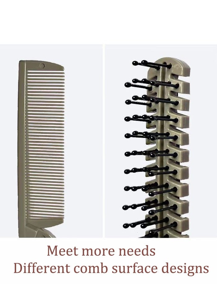 Travel Foldable Brush Comb Portable Folding Comb, Anti-static Hair Comb Mini Pocket Comb, Dual Hair Brush Hairdressing Tools Plastic Folding Comb for Men, Women (Black) - Image 3