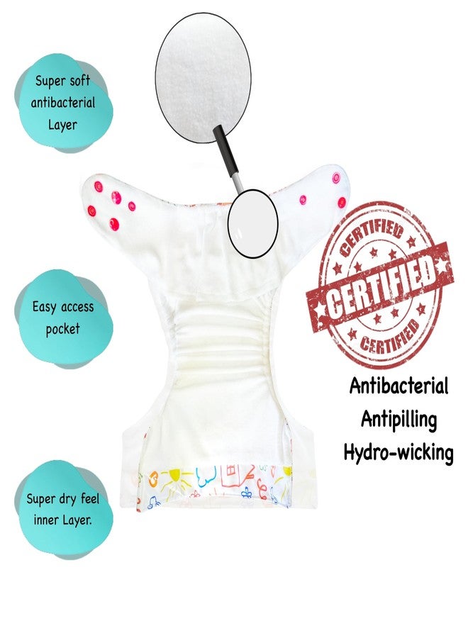 Dumbledo Elite Cloth Diaperwith Magical Soaker (Pack of 2) | Hypoallergenic | Reusable & Washable | Quick Dry | Ideal for Toddlers | 3 Months - 3 Years | Unisex Baby - Image 3