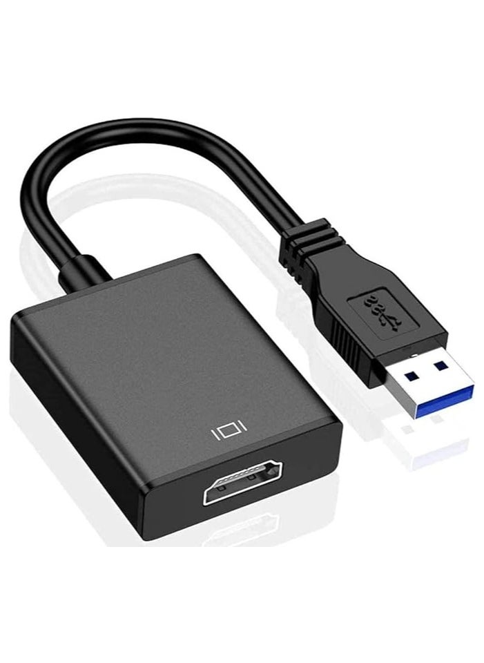 erorex USB to HDMI Adapter, USB 3.0/2.0 to HDMI 1080P Video Graphics Cable Converter with Audio for PC Laptop Projector HDTV Compatible with Windows XP 7/8/8.1/10  - Image 1