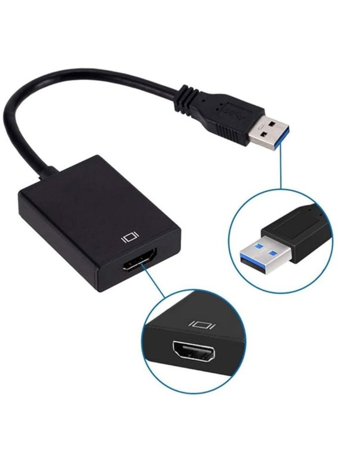 erorex USB to HDMI Adapter, USB 3.0/2.0 to HDMI 1080P Video Graphics Cable Converter with Audio for PC Laptop Projector HDTV Compatible with Windows XP 7/8/8.1/10  - Image 5