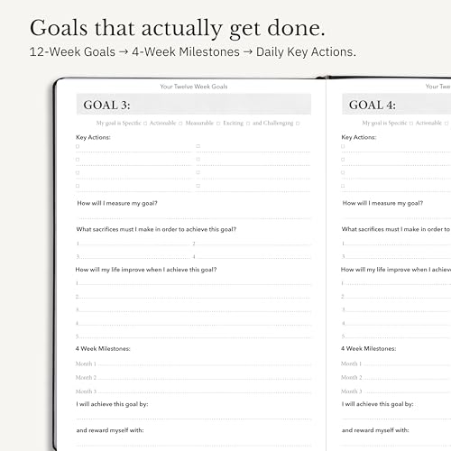 Phoenix Planner The Phoenix Journal - Quarterly Goal Planner, Daily Planner Journal & Organizer for Goal Setting, Productivity & Focus - Undated 12 Week Planner, Weekly & Monthly Planning, Habit Tracking - Hardcover (Purple) - Image 4