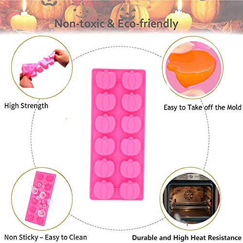 Meajore 3 Pcs Thanksgiving Molds Mini Silicone Pumpkin Mold Used to Make thanksgiving Cake Decoration, thanksgiving Pumpkin Chocolate, Gummies Candy, Christmas Candy (Pink) - Image 5