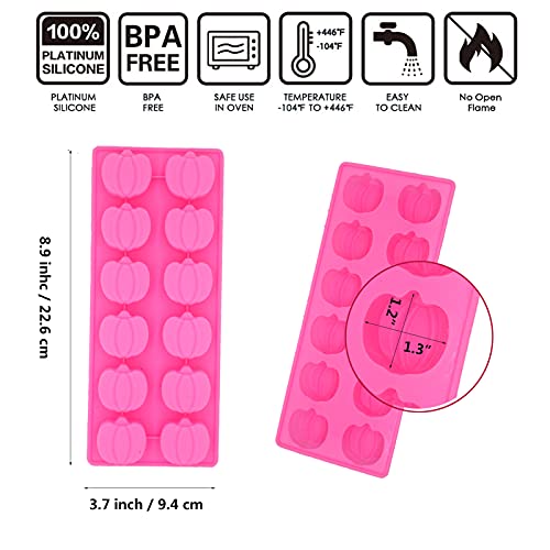 Meajore 3 Pcs Thanksgiving Molds Mini Silicone Pumpkin Mold Used to Make thanksgiving Cake Decoration, thanksgiving Pumpkin Chocolate, Gummies Candy, Christmas Candy (Pink) - Image 4