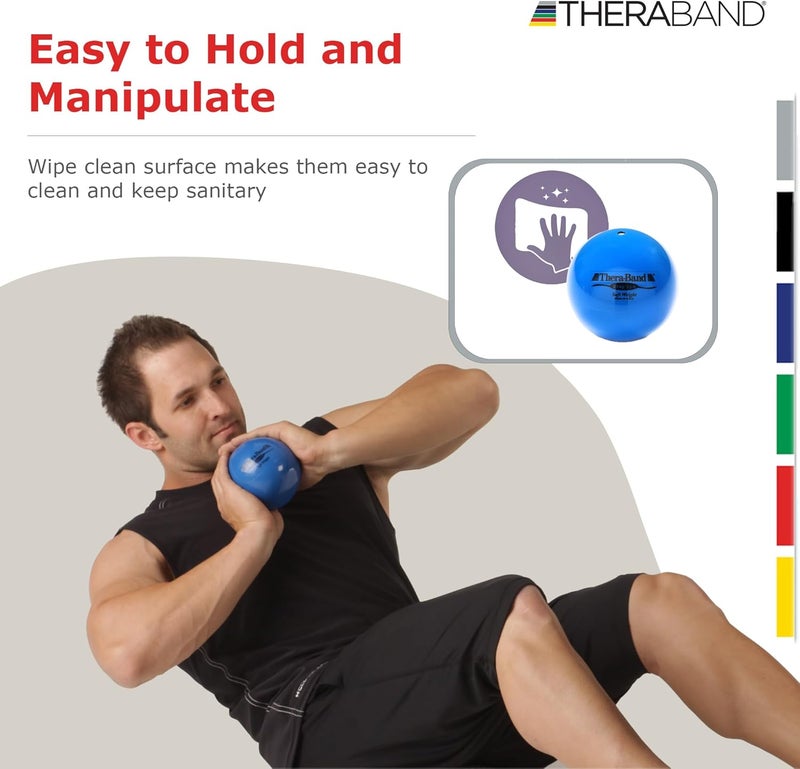 TheraBand Soft Weight, 4.5" Diameter Hand Held Ball Shaped Isotonic Weight for Strength Training and Rehab Exercises - Image 4