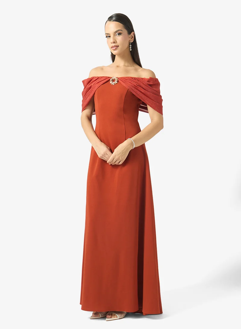Draped Off Shoulder Dress
