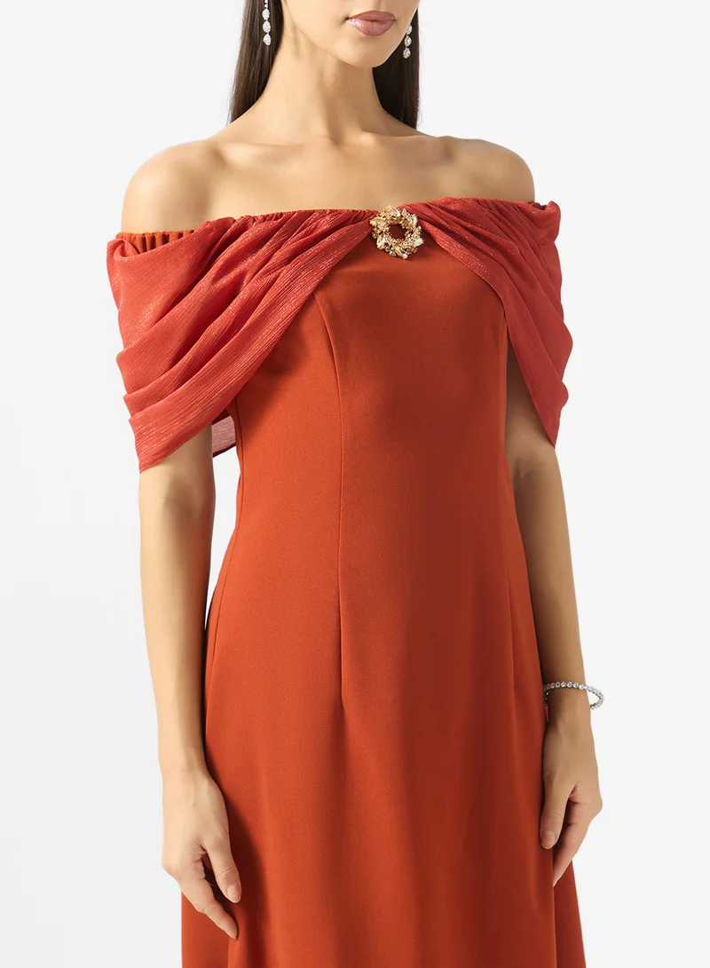 Namshi X  Draped Off Shoulder Dress for Women | Best Price UAE
