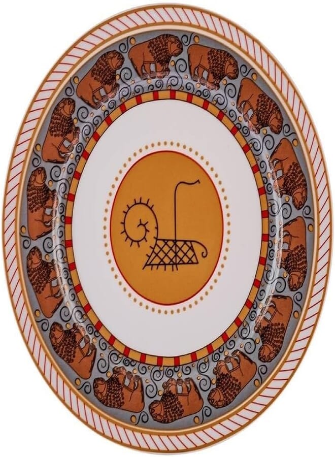 Karaca X Arslantepe Hittite Lion Porcelain Cake Plate 20 Cm