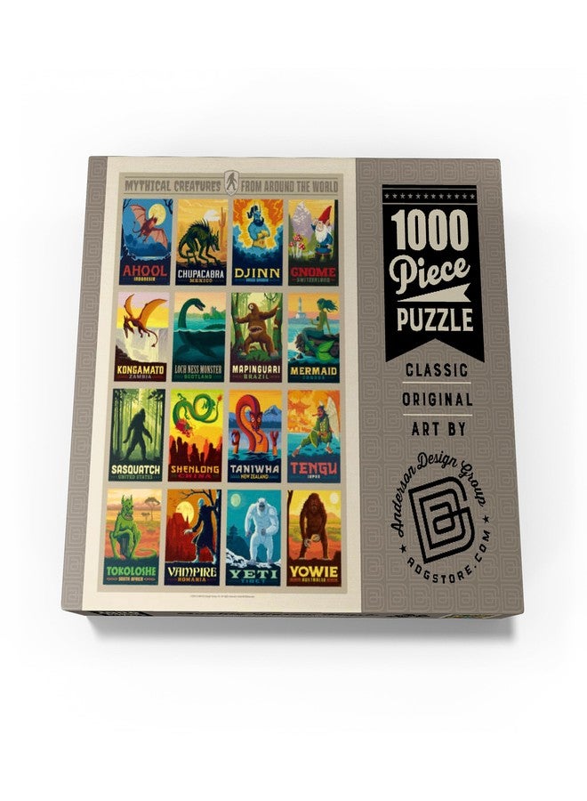 MyPuzzle.com أحجية الصور المقطوعة "مخلوقات أسطورية من حول العالم" من ماي بازل، ملصق عتيق - أحجية فاخرة مكونة من 1000 قطعة للبالغين - Image 4