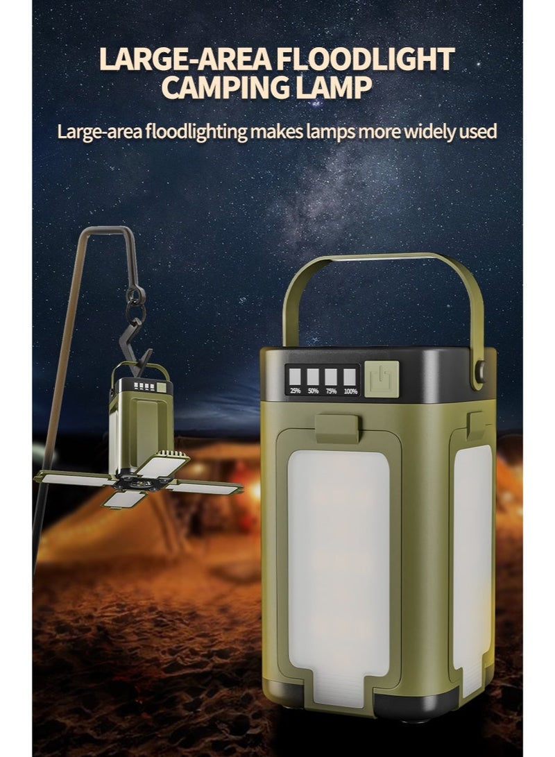 ZONIX Portable Camping Lamp - Solar Charging, USB Power Bank, SOS Emergency Light, 6 Modes, IPX4 Waterproof, 266g Ultra-Light with Hook for Emergency, Camping, Hiking - Image 3