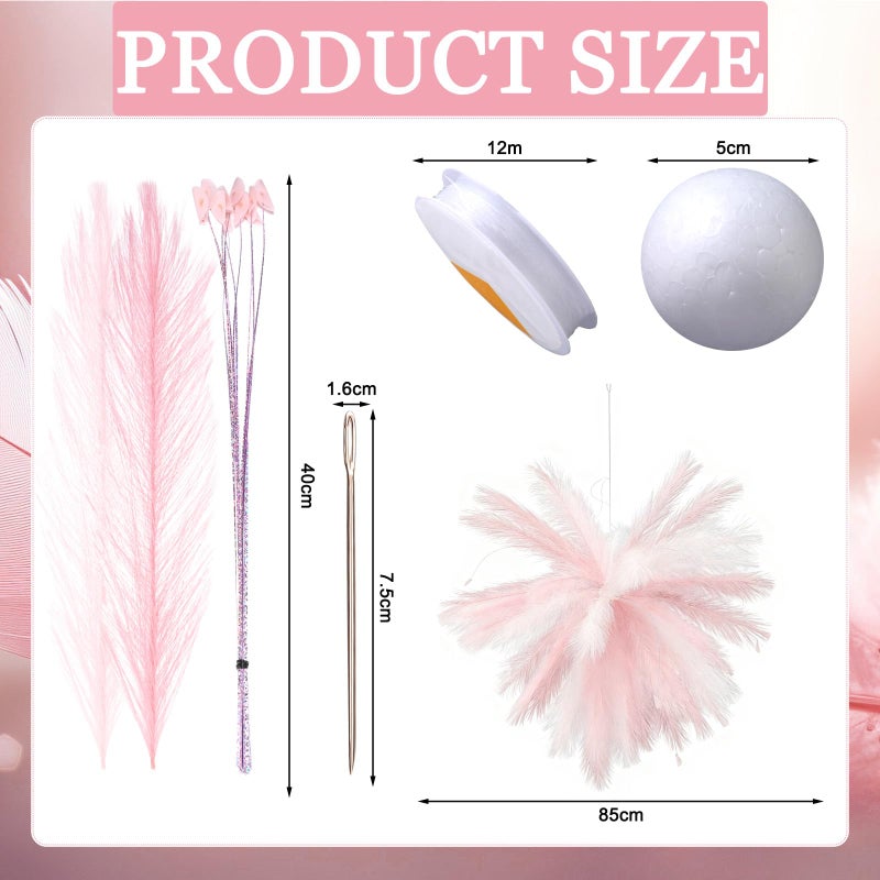 Maysing Pink Pampas Grass Party Decoration for Wedding Home Fireworks Design DIY Artificial Pampas Grass Hanging Decoration for DIY Crafts Bedroom Wedding Bridal Shower Cafe Shop Photo Props - Image 3