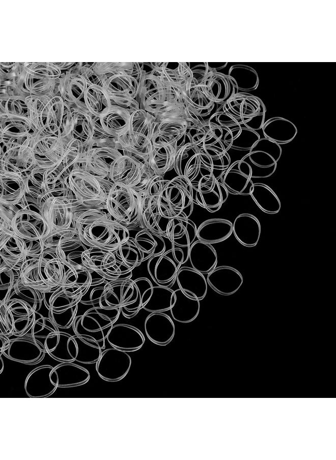 minihope - 1200 Clear Hair Elastics Clear Polyband Elastics For Women Kids Braids Hairs Strong Streched Reuseable - Image 1