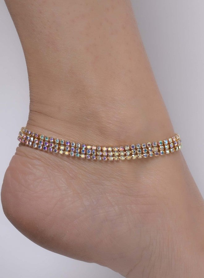 VAMA FASHIONS Golden Crystal Rhinestone Payal Anklet Toes Foot Chain Single Ankle Anklets For Girls Women - Image 5