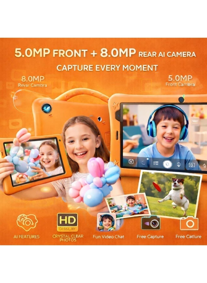 Dmarqa P801 Kids Tablet, 8 Inch HD 1280x800, Android 13, 8GB RAM, 512GB Storage, 5000mAh Battery, 5MP+8MP Camera, Dual SIM, Shockproof EVA Case change to arabic - Image 5