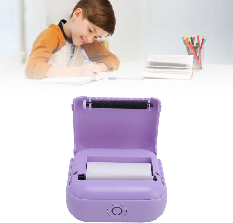 Luocute BT Thermal Printer, Portable Pocket Printer 203dpi with Wireless for Tickets Photos Memos, Compact Size 8.5x8x4cm (Purple) - Image 5