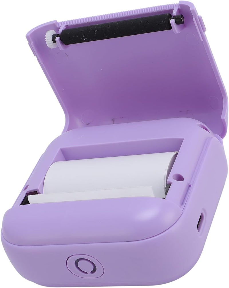 Luocute BT Thermal Printer, Portable Pocket Printer 203dpi with Wireless for Tickets Photos Memos, Compact Size 8.5x8x4cm (Purple) - Image 4