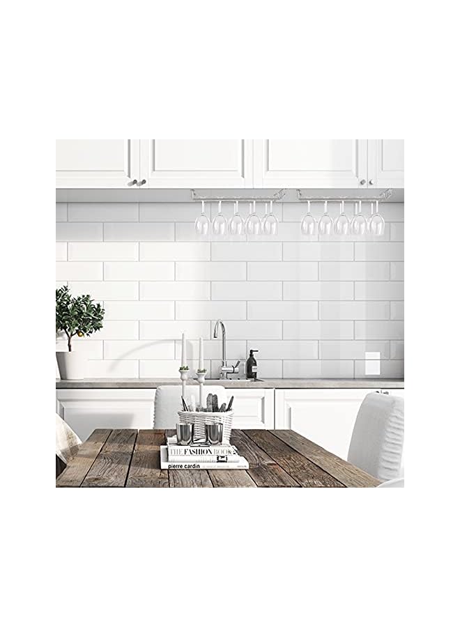 jaexest 15.7 Inch Stainless Steel Wine Gl Rack Under Cabinet Stemware Rack, Wine Glass Hanger Rack Wire Wine Glass Holder Storage Hanger for Cabinet Kitchen Bar (2) - Image 3