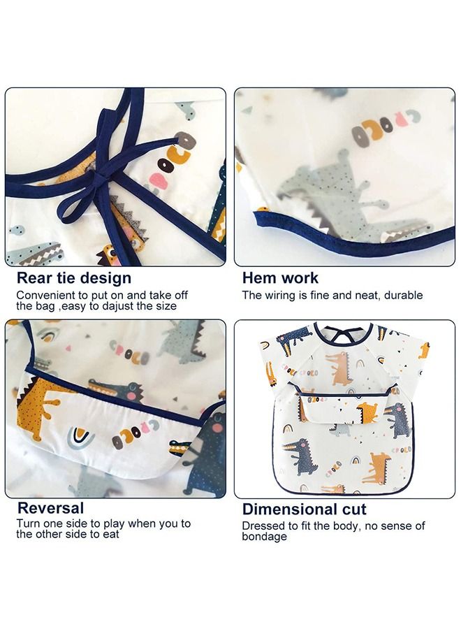 طقم من قطعتين من المرايل المقاومة للماء للأطفال مع جيب، مصنوعة من مادة آمنة، وقابلة للغسل في الغسالة - Image 5