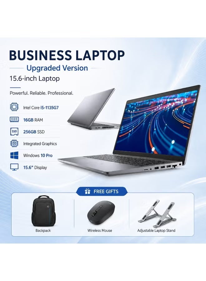 Business Laptop with Intel Core i5 Processor, 4GB RAM, 256GB SSD, High Performance for Office Work, Study and Daily Tasks with Free Laptop Bag, Mouse and Laptop Stand - Image 1