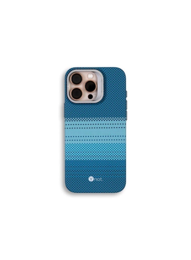 YNOT MagSafe carbon fiber protection case with camera stand for iPhone 16 Pro Max - blue - Image 1