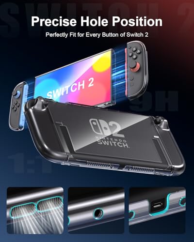 STARTRC GAMES 10 in 1 Switch 2 Accessories Carrying Case Bundle for Nintendo Switch 2 (2025), Portable Hard Shell Travel Case with 2 Screen Protector, Protective Case, 2 Case for Joy-Con and 4 Thumb Grip Caps - Image 5
