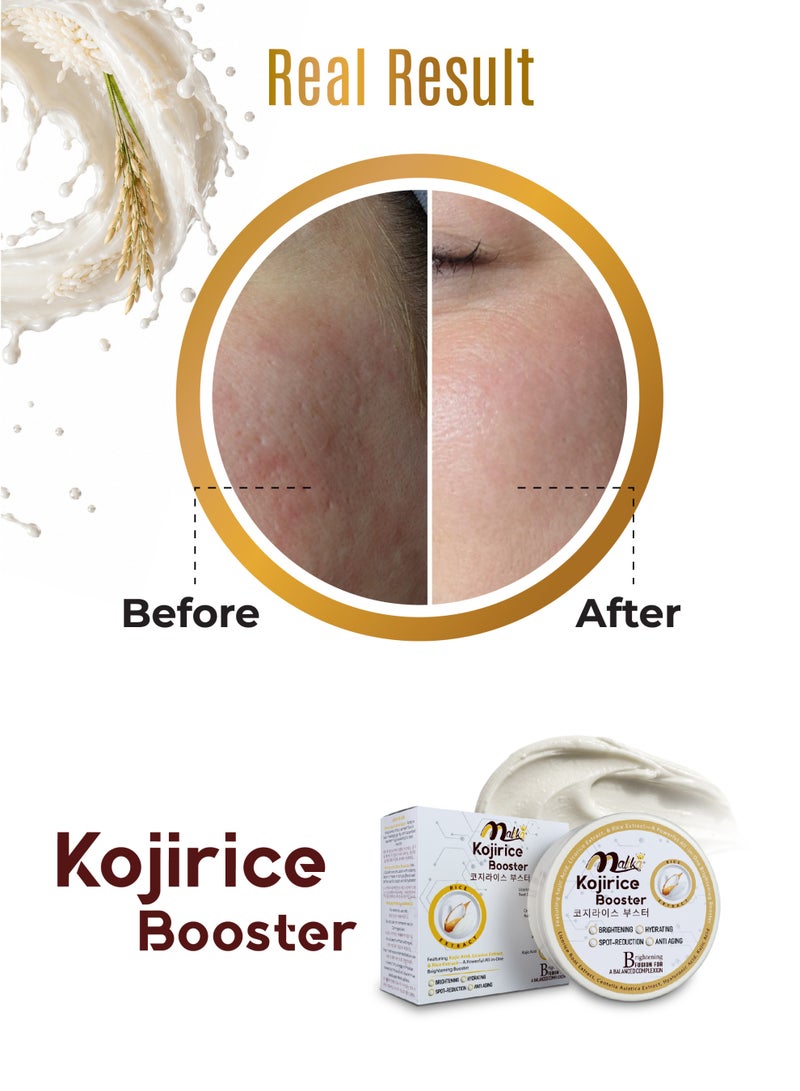 Malika Kojirice Booster Cream 25g | Korean Skin Care Face Moisturizer | Kojic Acid Brightening Cream | Dark Spot Remover for Face | Skin Lightening Cream | Rice Extract Face Cream - Image 5