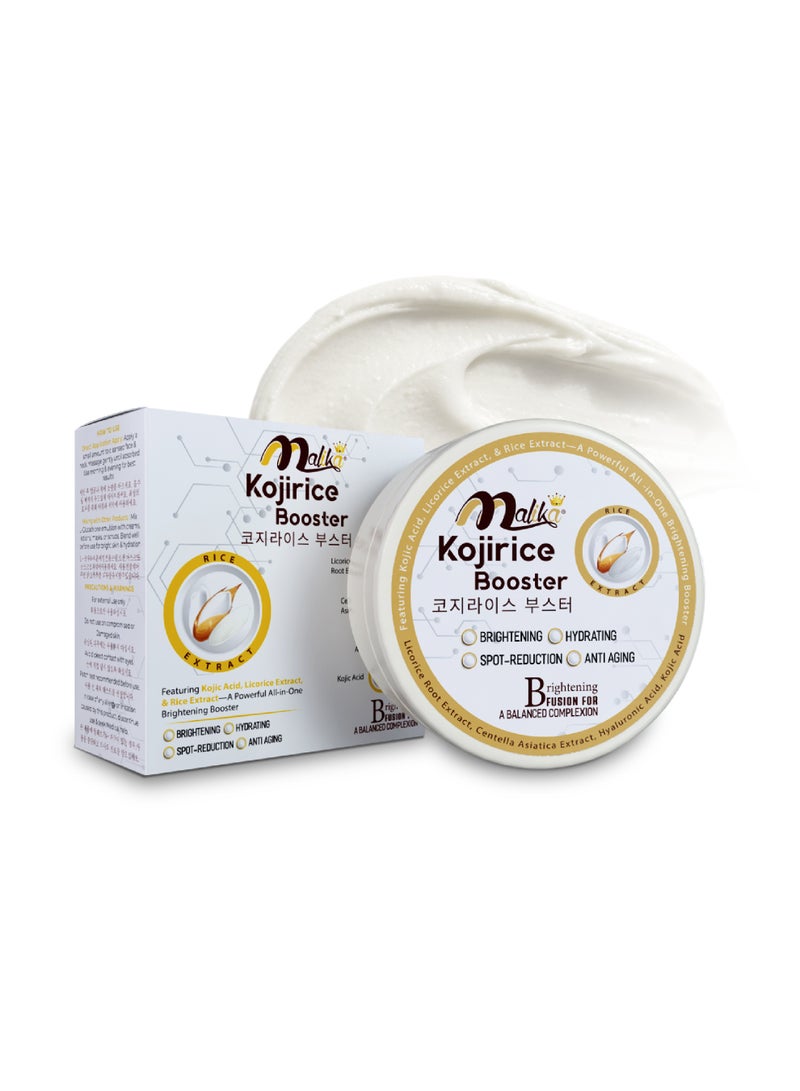 Malika Kojirice Booster Cream 25g | Korean Skin Care Face Moisturizer | Kojic Acid Brightening Cream | Dark Spot Remover for Face | Skin Lightening Cream | Rice Extract Face Cream - Image 1