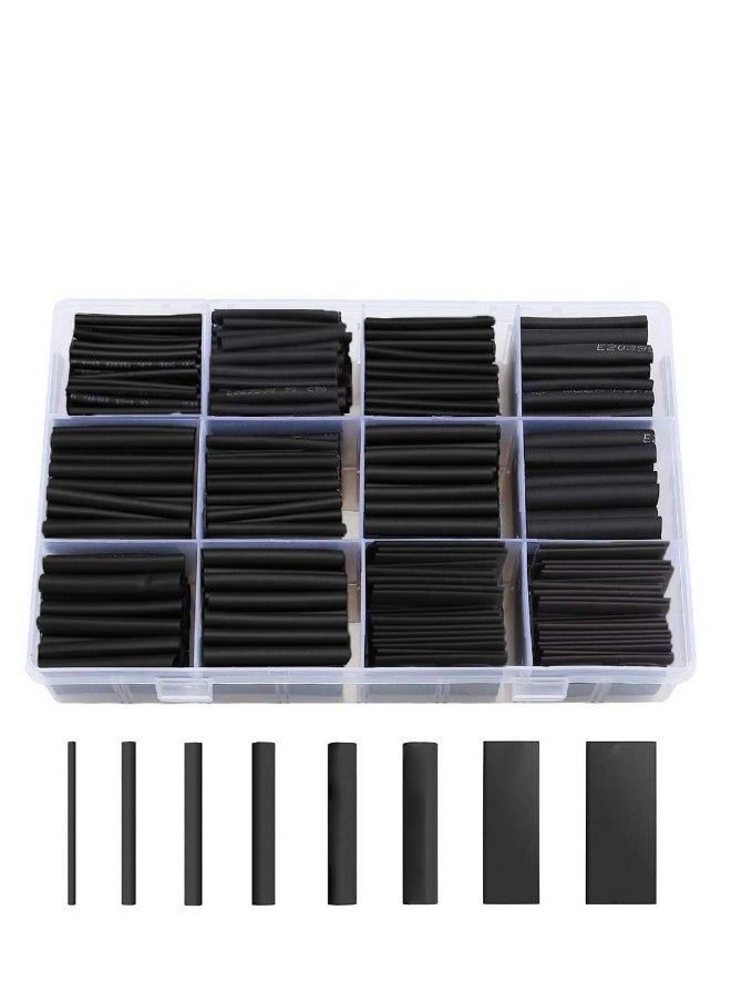 Generic 625pcs 8 Sizes Heat Shrink Tubing, Heat Shrink Tube Wire Shrink Wrap UL Approved Ratio 2:1 Electrical Cable Wire Kit with Case  - Image 1