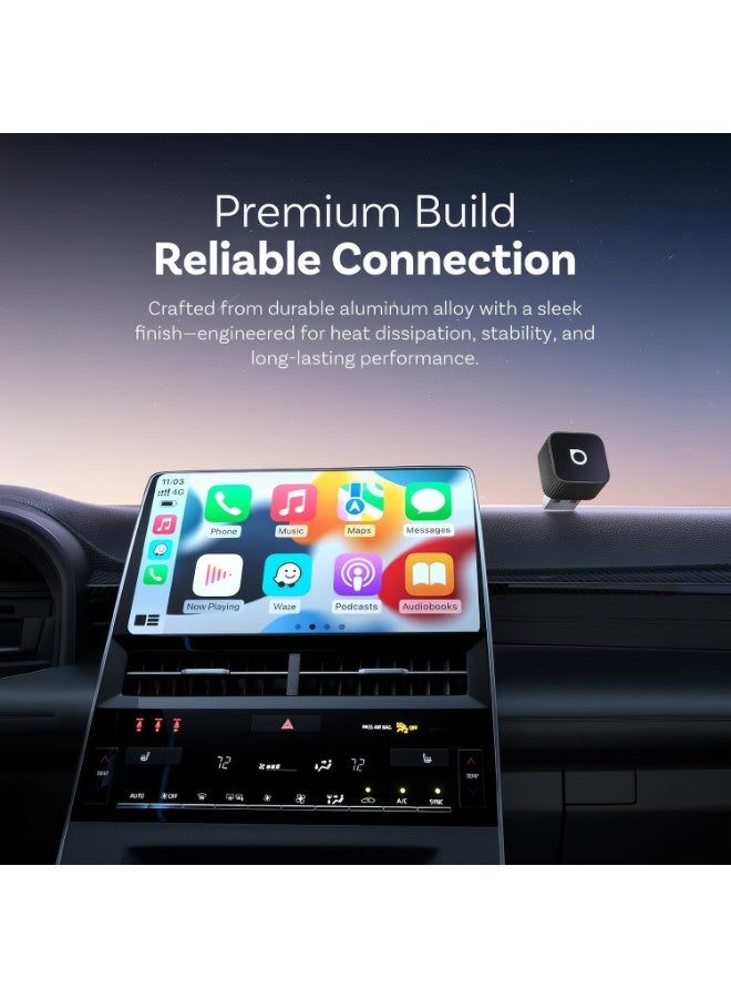 Ottocast CP88-T2 Mini Slim Wireless CarPlay & Android Auto Adapter for Factory Wired Cars, Ultra-Compact 90° USB Plug-and-Play Dongle with Automatic Reconnection, Dual-Phone Memory and Aluminium Heat Dissipation Design - Image 3