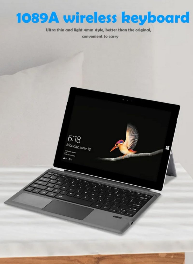 لأجهزة مايكروسوفت سيرفيس برو 3 و4 و5 و6 و7 - لوحة مفاتيح لاسلكية بلوتوث 3.0 فائقة النحافة مع مغناطيس قوي للثبات، بطارية تدوم طويلاً، حماية للشاشة، تصميم مريح لتبديد الحرارة - Image 3