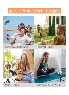 hohem hohem iSteady Q Gimbal Stabilizer for Smartphone, 1 Axis Selfie Stick Tripod with Face Tracking, 360° Rotation, 4 in 1 Portable Phone Tripod w/Extendable Stick for iPhone 14/Android Video Recording  - Image 2