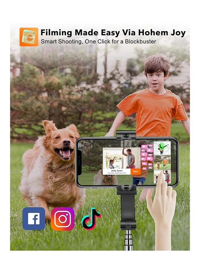 hohem - hohem iSteady Q Gimbal Stabilizer for Smartphone, 1 Axis Selfie Stick Tripod with Face Tracking, 360° Rotation, 4 in 1 Portable Phone Tripod w/Extendable Stick for iPhone 14/Android Video Recording - Image 1