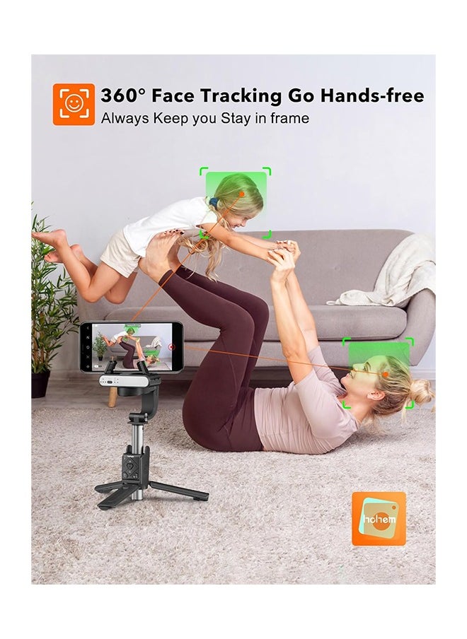 hohem - hohem iSteady Q Gimbal Stabilizer for Smartphone, 1 Axis Selfie Stick Tripod with Face Tracking, 360° Rotation, 4 in 1 Portable Phone Tripod w/Extendable Stick for iPhone 14/Android Video Recording - Image 1
