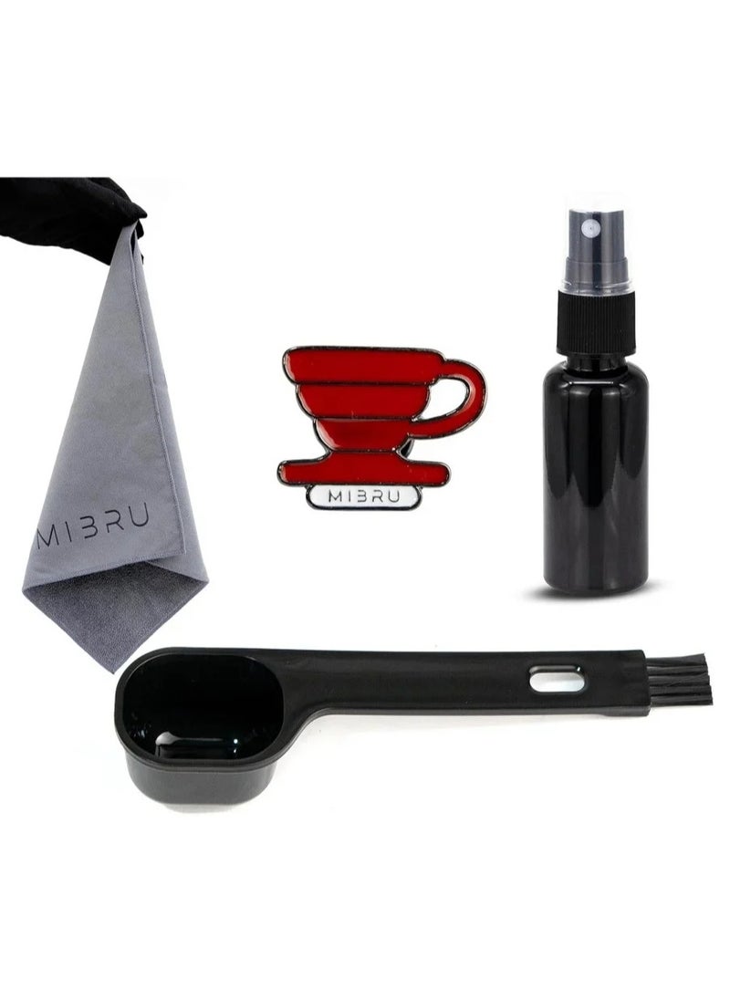 MIBRU - V60 Pour Over Premium Coffee Maker Coffee Set, 12-piece drip coffee maker with electric drip coffee kettle, manual slim neck carafe, drip coffee pot spout, coffee bean weighing tray, electric coffee bean grinder, coffee bean spray bottle, coffee spoon, paper coffee filter, drip coffee filter, kitchen coffee scale, specialty coffee set, specialty coffee tools, coffee machine, coffee mug, coffee cleaning kit, pour-over coffee machine accessories. - Image 1
