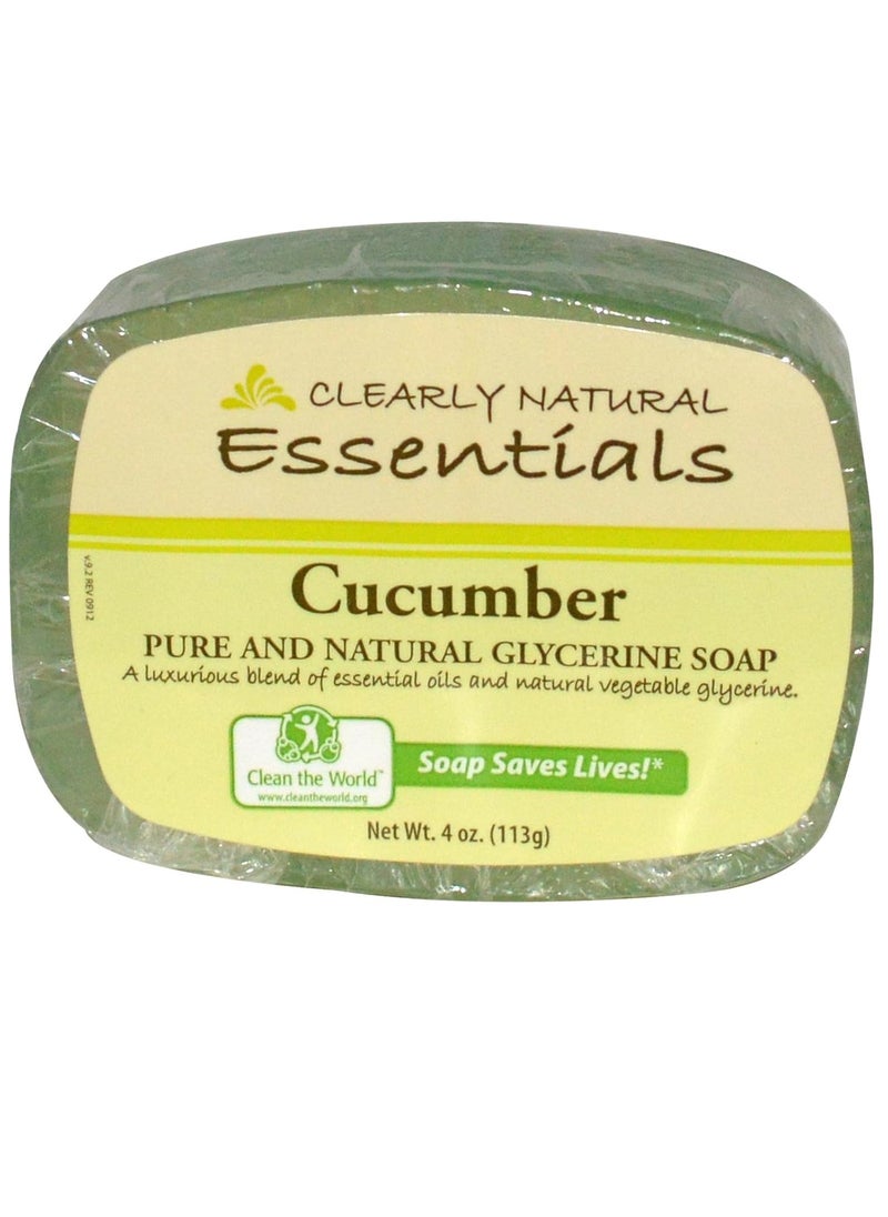 Clearly Natural - Clearly Natural Glycerine Soap Bar Cucumber 4 Ounce - Image 1