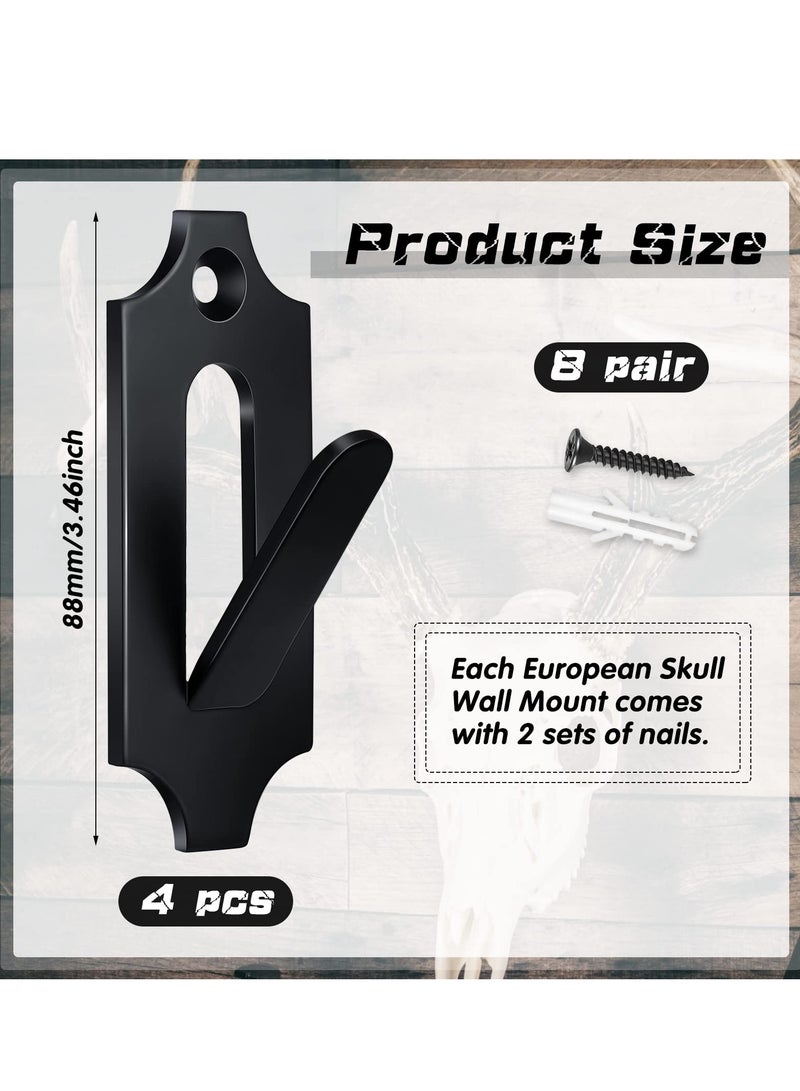 European Deer Skull Mounting Kit - 4 Pcs Wall Hooks for Antlers & Animal Decor, Perfect for Indoor & Outdoor Display - Image 4