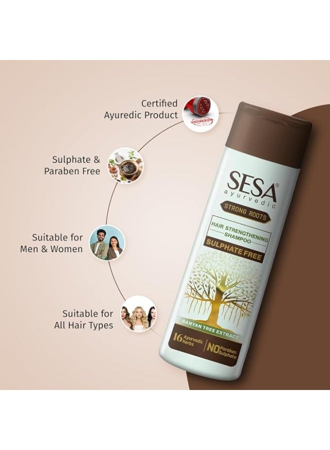 سيسا شامبو وبلسم سيسا أيورفيدا سترونج روتس لتقوية الشعر والتحكم في تساقطه وتعزيز نموه | مناسب لجميع أنواع الشعر | خالٍ من البارابين والكبريتات | 200 مل (عبوة واحدة) - Image 3