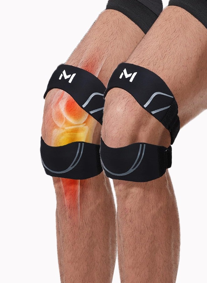 FVVWVV 2 Pack Patella Knee Brace with Gel Pads,Adjustable Patellar Tendon Support Strap for Women and Men,Knee Pain Relief for Tennis,Running,Workout (Line patella knee brace, One Size) - Image 1