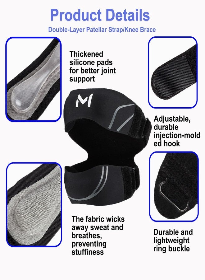 FVVWVV 2 Pack Patella Knee Brace with Gel Pads,Adjustable Patellar Tendon Support Strap for Women and Men,Knee Pain Relief for Tennis,Running,Workout (Line patella knee brace, One Size) - Image 5