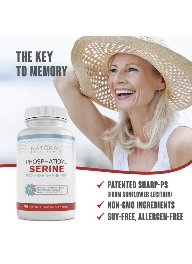 Natural BioScience - Soy Free Phosphatidylserine 100Mg Phosphatidylserine Supplement From Sunflower Lecithin Patented Sharp Ps100 Brain Health Memory Aid Cortisol Control Mental Sharpness Non Gmo 90 Softgels - Image 1