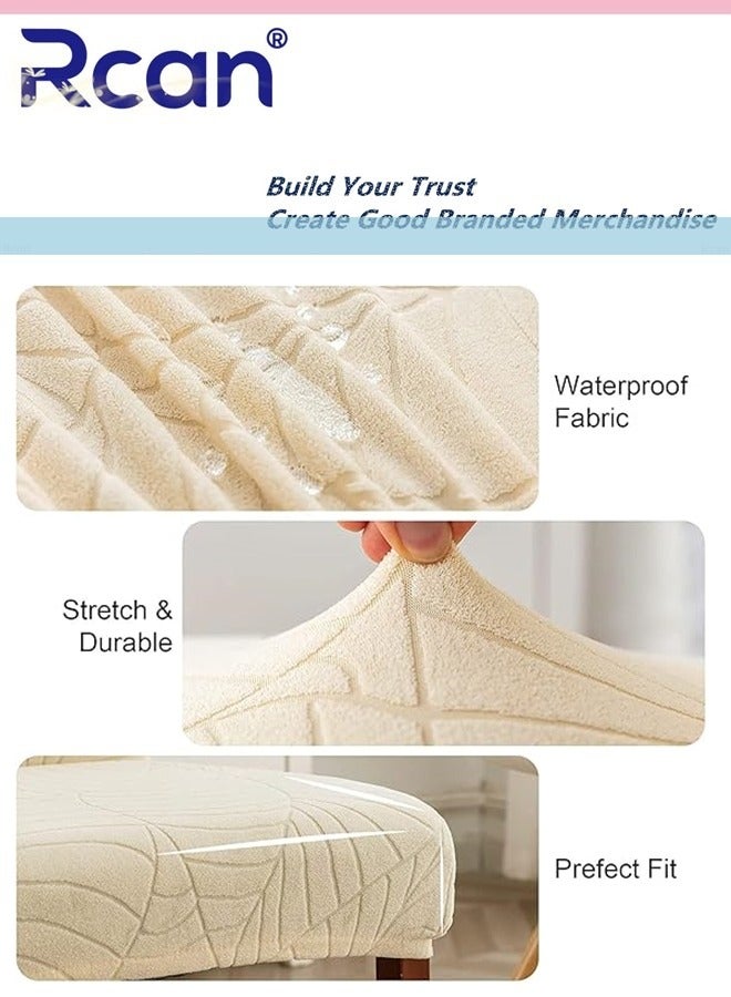 ركان 6 قطع من أغطية الكراسي المقاومة للماء لغرفة الطعام، أغطية كراسي الطعام القابلة للإزالة والغسل من قماش الجاكار المرن، واقي الكراسي للمطبخ والفندق والمطعم - Image 2